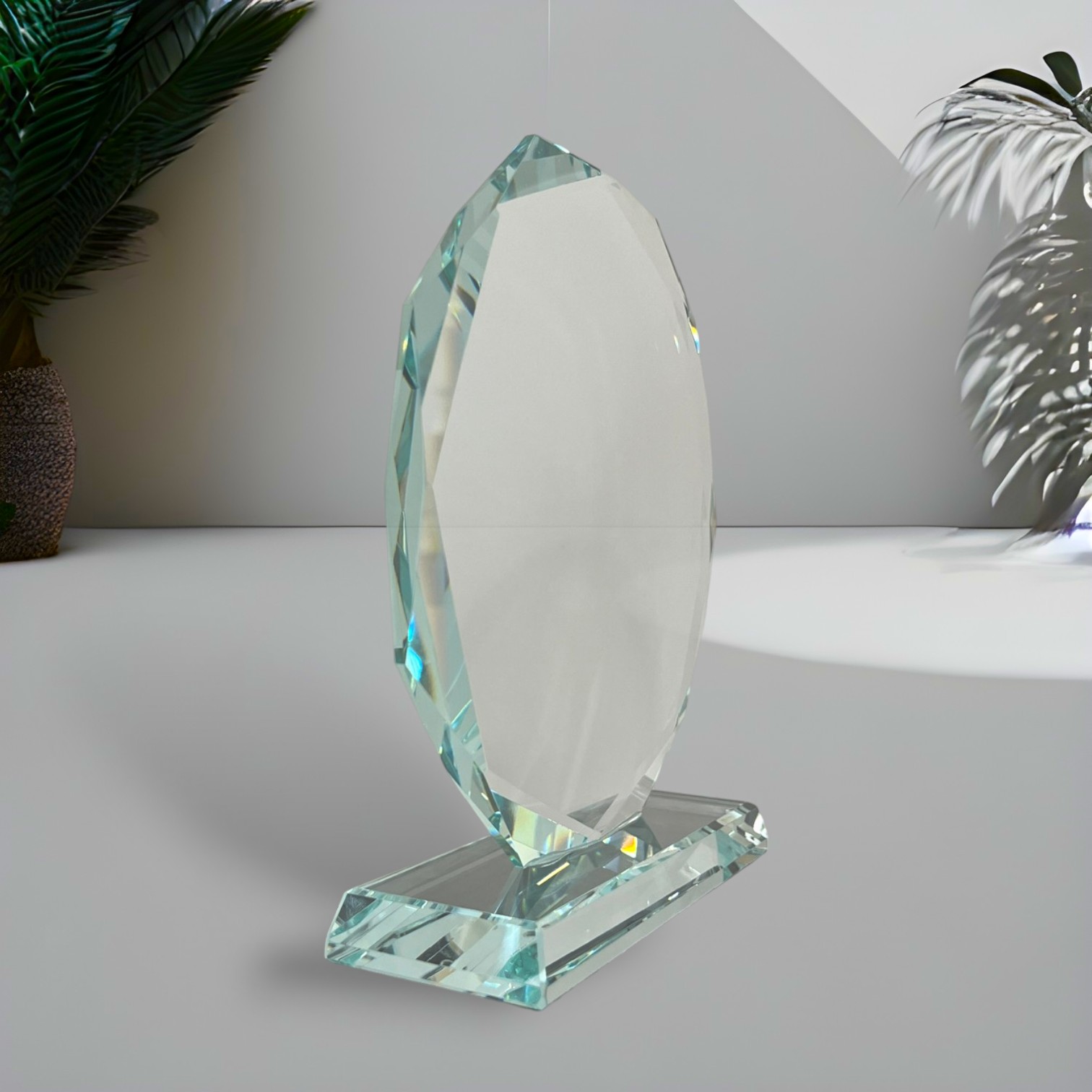 Kristály üvegplakett 17 cm (nyolcszög) egyedi gravírozott szöveggel vagy képpel - Image 2