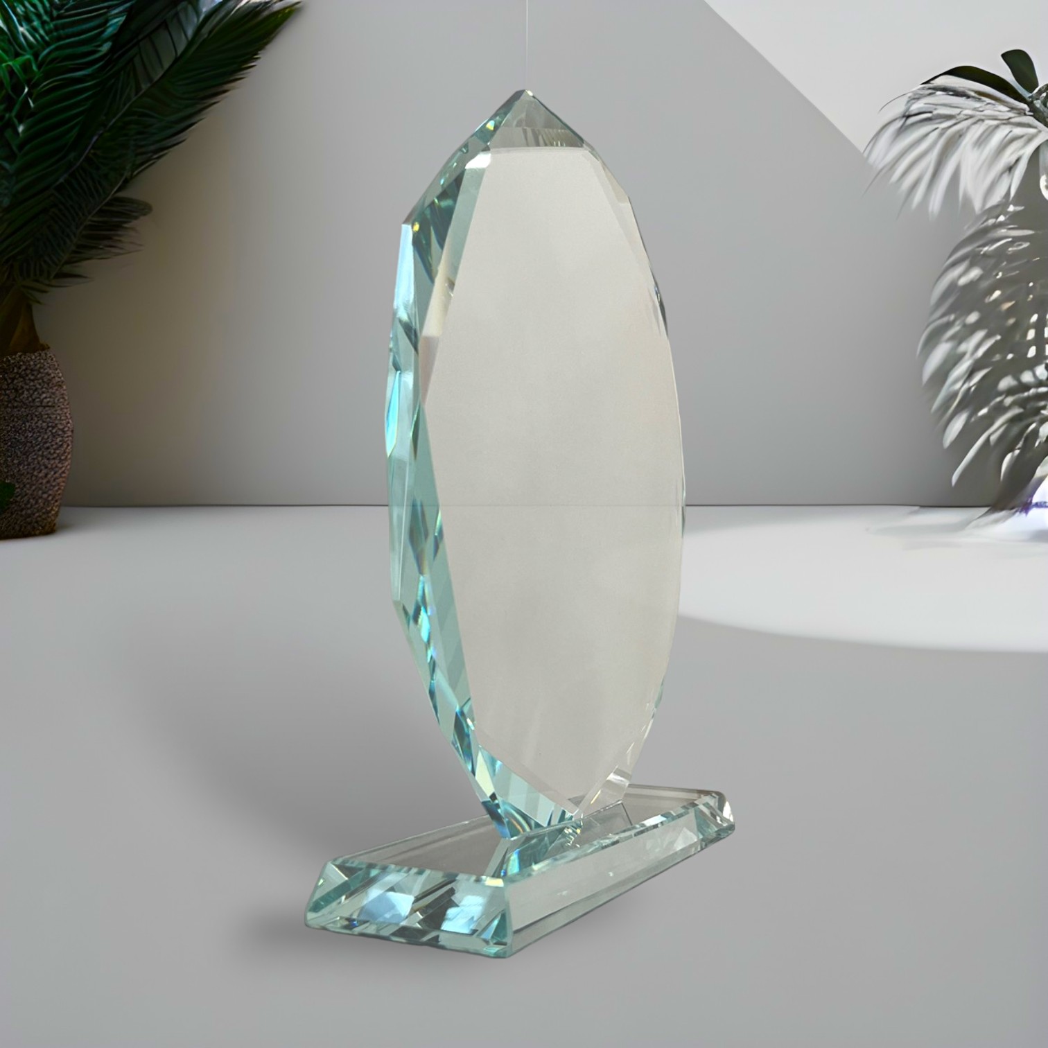 Kristály üvegplakett 21 cm (nyolcszög) egyedi gravírozott szöveggel vagy képpel - Image 2