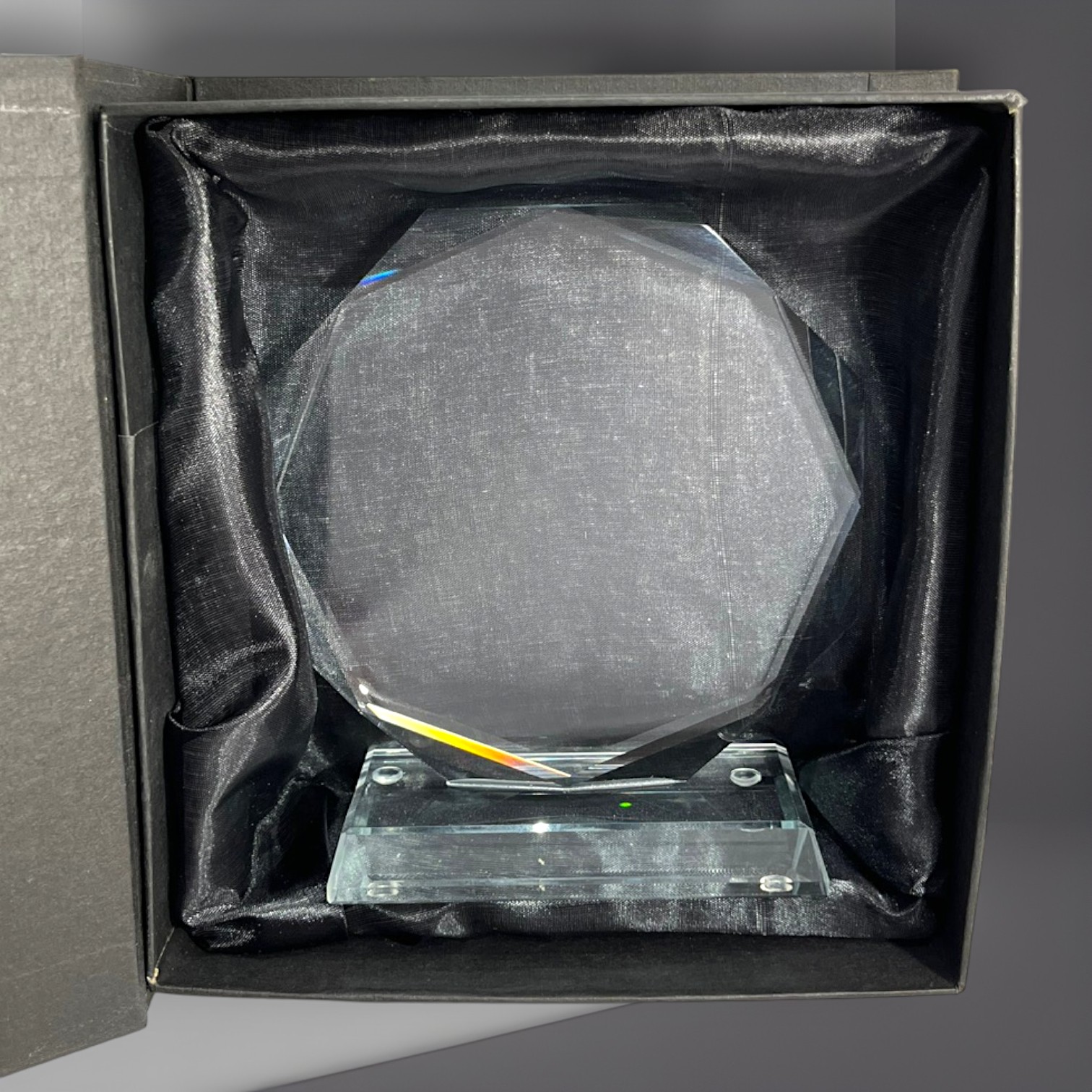 Kristály üvegplakett 21 cm (nyolcszög) egyedi gravírozott szöveggel vagy képpel - Image 3