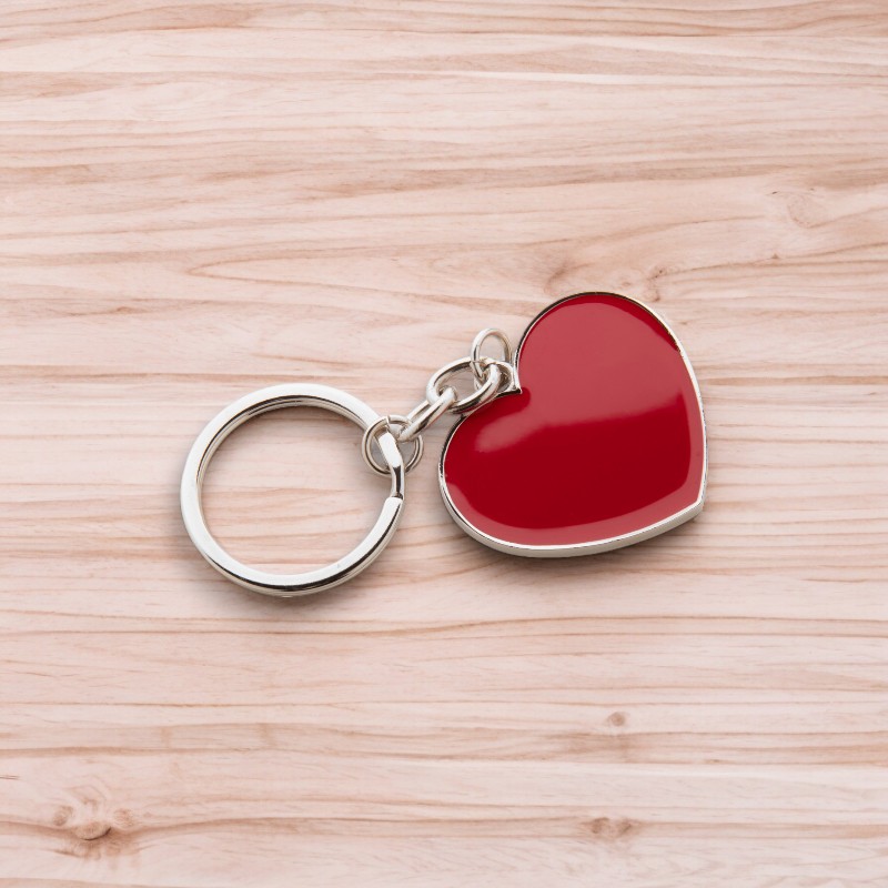 Piros szív kulcstartó