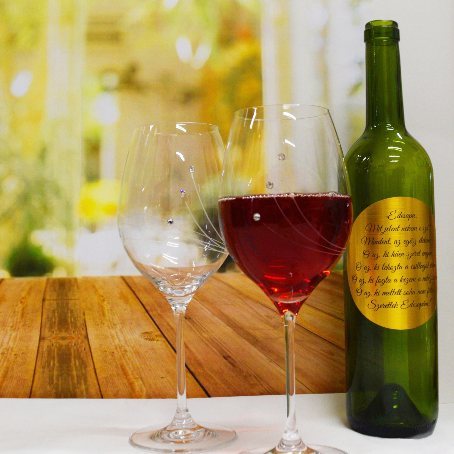 Vörösboros kristálypohár szett prémium kristályokkal - Image 2