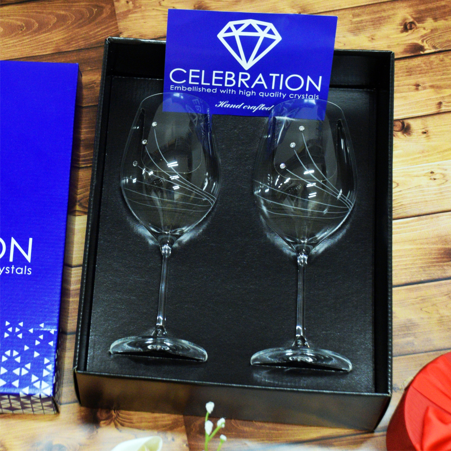 Vörösboros kristálypohár szett prémium kristályokkal - Image 6